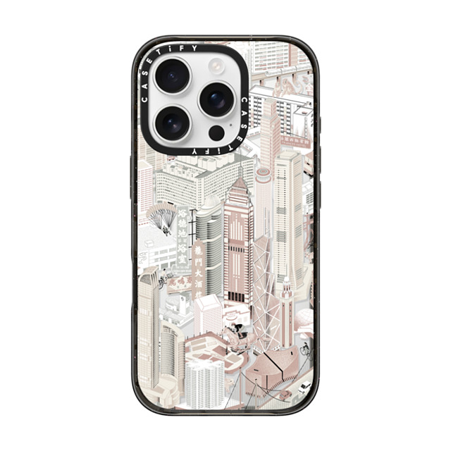 Don Mak x CASETiFY iPhone 16 Pro ケース ブラック インパクトケース MagSafe対応 HK Buildings