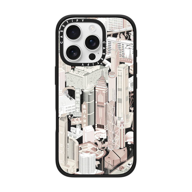 Don Mak x CASETiFY iPhone 16 Pro ケース マットブラック インパクトケース MagSafe対応 HK Buildings