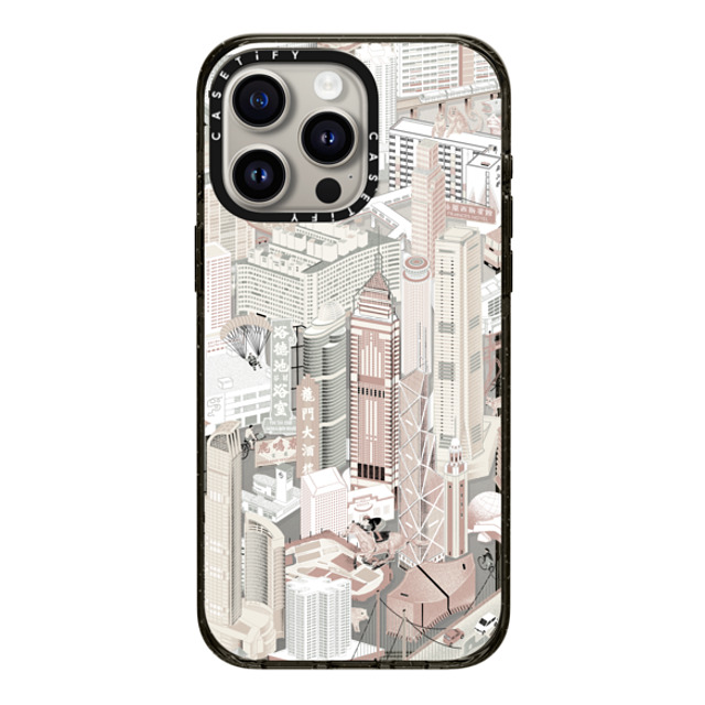 Don Mak x CASETiFY iPhone 15 Pro Max ケース ブラック インパクトケース MagSafe対応 HK Buildings