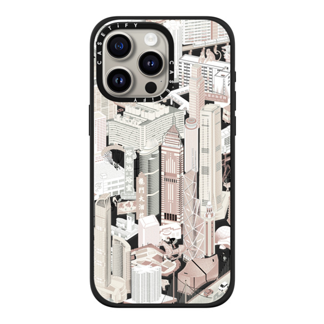 Don Mak x CASETiFY iPhone 15 Pro Max ケース マットブラック インパクトケース MagSafe対応 HK Buildings