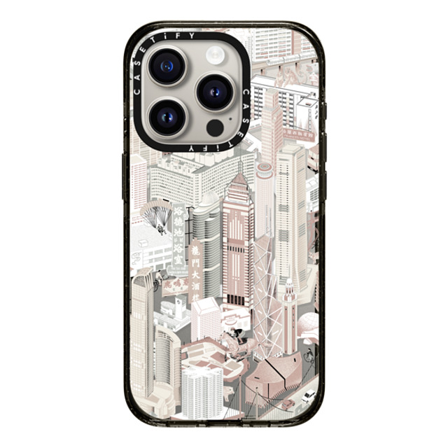 Don Mak x CASETiFY iPhone 15 Pro ケース ブラック インパクトケース MagSafe対応 HK Buildings