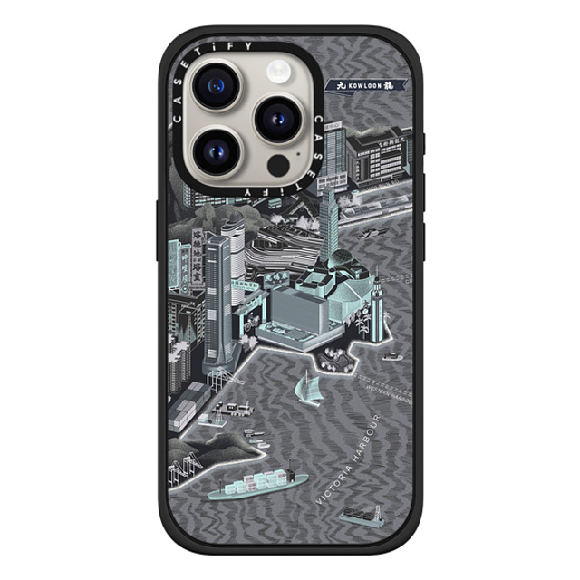 Don Mak x CASETiFY iPhone 15 Pro Case Travel,Fine Art マットブラック Impact Case MagSafe Compatible Map of Kowloon, Goodnight Version Mother's Day Don Mak x CASETiFY iPhone 15 Pro Case Travel,Fine Art マットブラック Impact Case MagSafe Compatible Map of Kowloon, Goodnight Version Mother's Day