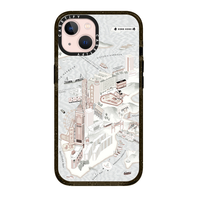 Don Mak x CASETiFY iPhone 13 ケース ブラック インパクトケース MagSafe対応 Map of Hong Kong