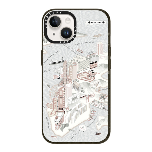 Don Mak x CASETiFY iPhone 14 ケース ブラック インパクトケース Map of Hong Kong