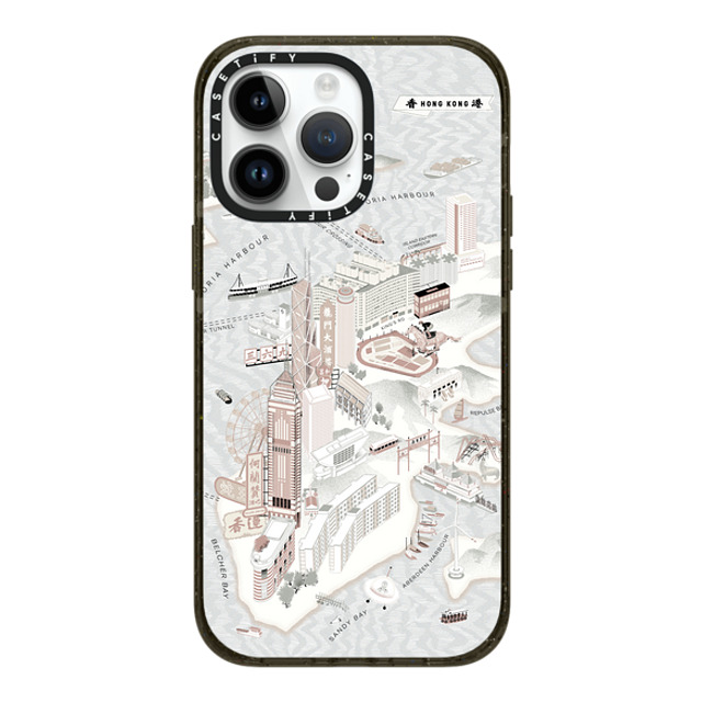 Don Mak x CASETiFY iPhone 14 Pro Max ケース ブラック インパクトケース MagSafe対応 Map of Hong Kong