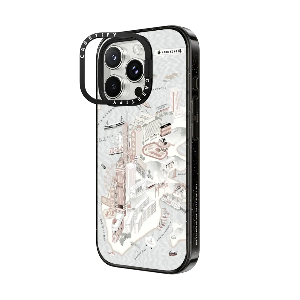 Impact Ring Stand iPhone 16 Pro Max Case MagSafe Compatible - Map of Hong Kong