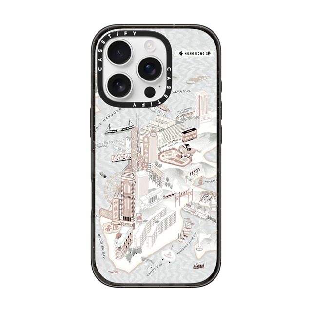 Don Mak x CASETiFY iPhone 16 Pro ケース ブラック インパクトケース Map of Hong Kong