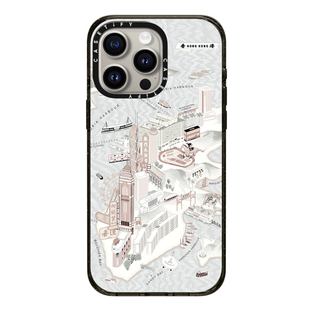 Don Mak x CASETiFY iPhone 15 Pro Max ケース ブラック インパクトケース Map of Hong Kong