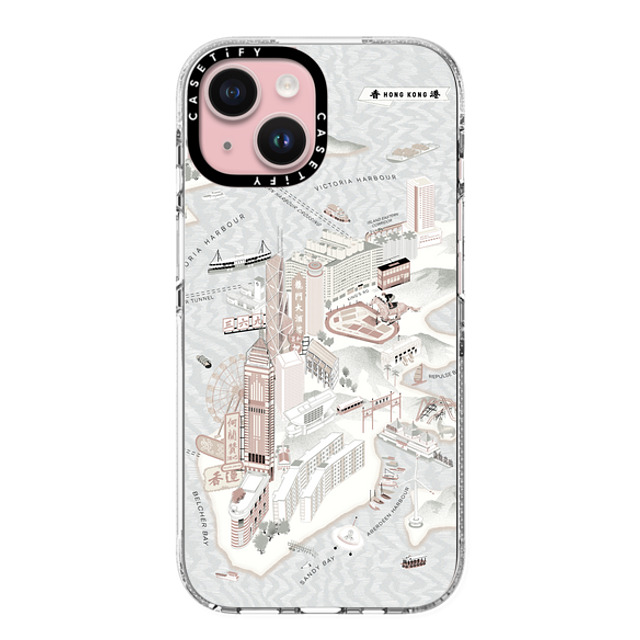 Don Mak x CASETiFY iPhone 15 ケース クリア クリア ケース MagSafe対応 Map of Hong Kong