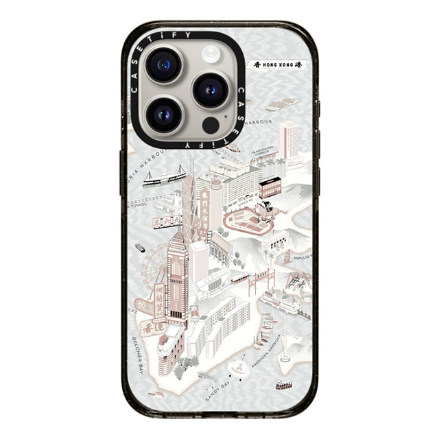 Don Mak x CASETiFY iPhone 15 Pro ケース ブラック インパクトケース Map of Hong Kong