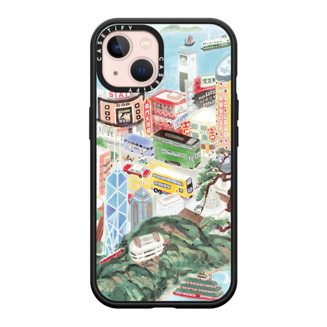 Don Mak x CASETiFY iPhone 13 ケース マットブラック インパクトケース MagSafe対応 Hong Kong Island