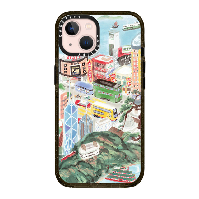 Don Mak x CASETiFY iPhone 13 ケース ブラック インパクトケース Hong Kong Island