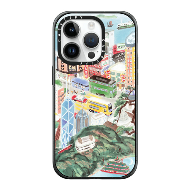 Don Mak x CASETiFY iPhone 14 Pro ケース マットブラック インパクトケース MagSafe対応 Hong Kong Island