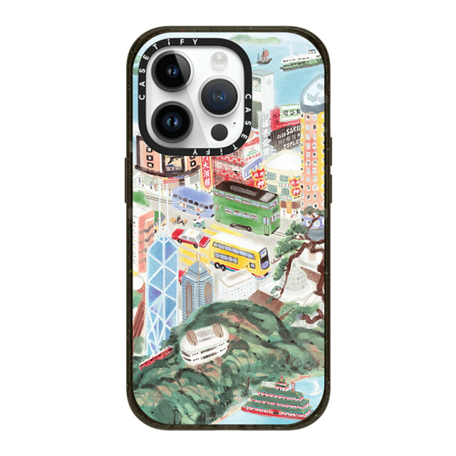 Don Mak x CASETiFY iPhone 14 Pro ケース ブラック インパクトケース MagSafe対応 Hong Kong Island