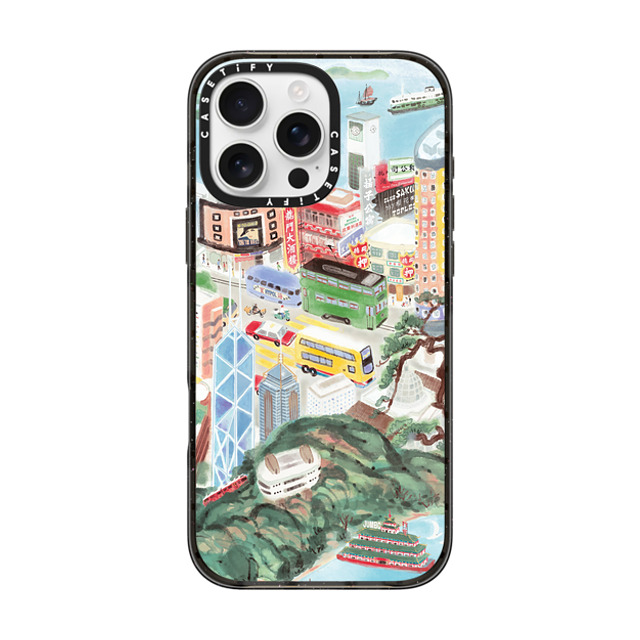 Don Mak x CASETiFY iPhone 16 Pro Max ケース ブラック インパクトケース MagSafe対応 Hong Kong Island