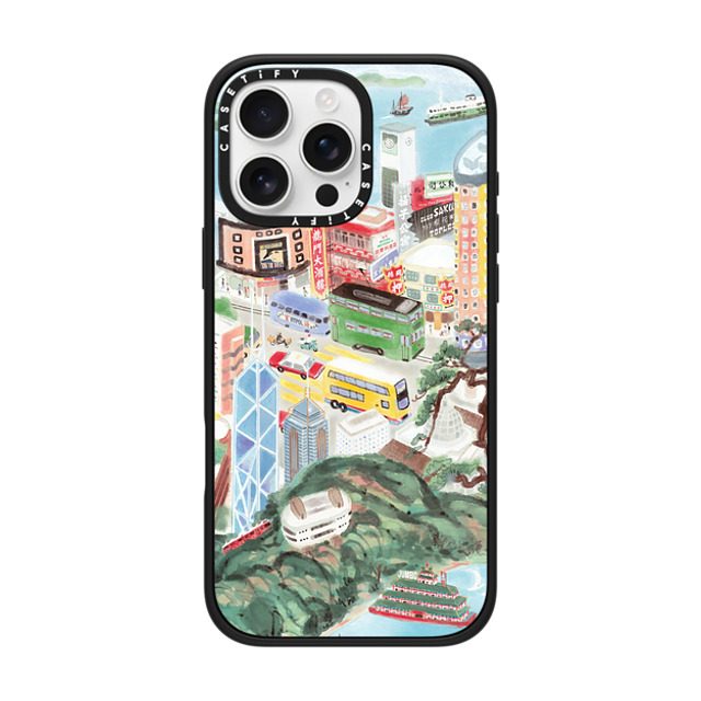 Don Mak x CASETiFY iPhone 16 Pro Max ケース マットブラック インパクトケース MagSafe対応 Hong Kong Island