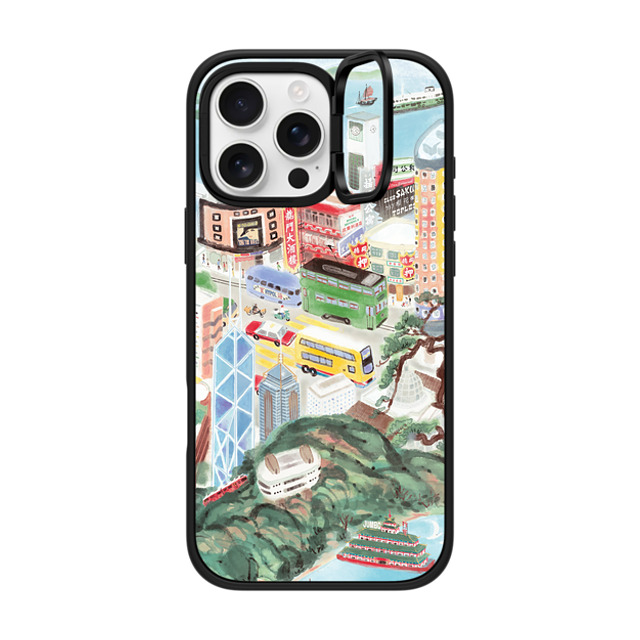 Don Mak x CASETiFY iPhone 16 Pro Max ケース マットブラック インパクトリングスタンドケース MagSafe対応 Hong Kong Island