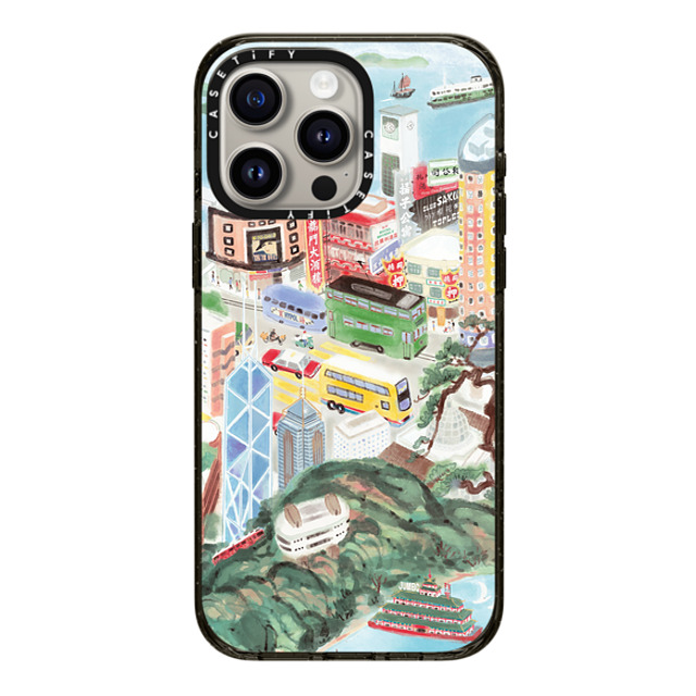 Don Mak x CASETiFY iPhone 15 Pro Max ケース ブラック インパクトケース MagSafe対応 Hong Kong Island