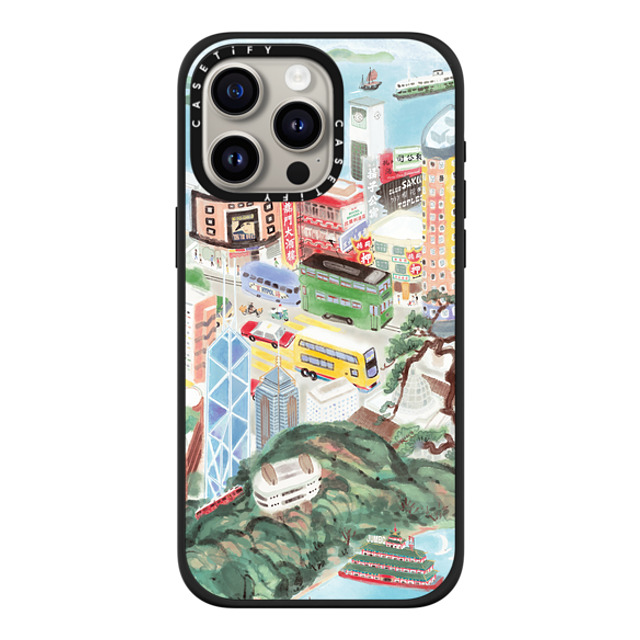 Don Mak x CASETiFY iPhone 15 Pro Max ケース マットブラック インパクトケース MagSafe対応 Hong Kong Island