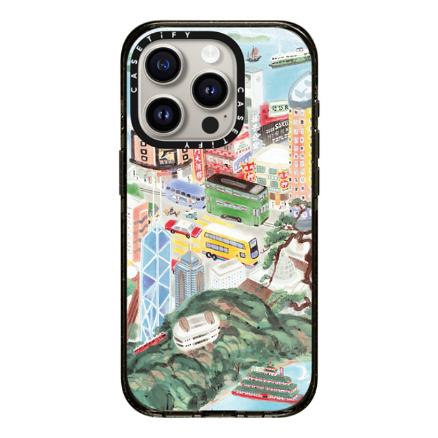 Don Mak x CASETiFY iPhone 15 Pro ケース ブラック インパクトケース MagSafe対応 Hong Kong Island