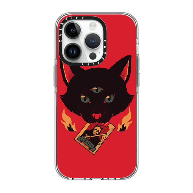 Tobe Fonseca x CASETiFY iPhone 14 Pro Case Clear Clear Case MagSafe Compatible Cat Tarot Death Tobe Fonseca x CASETiFY iPhone 14 Pro Case Clear Clear Case MagSafe Compatible Cat Tarot Death