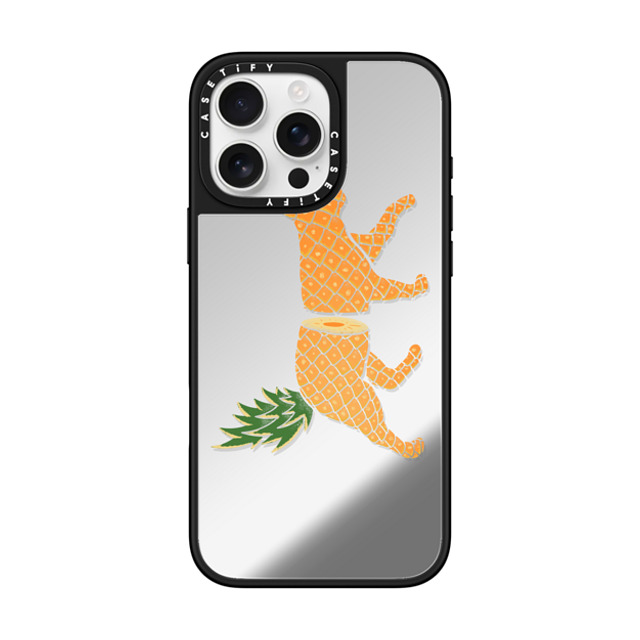 Tobe Fonseca x CASETiFY iPhone 16 Pro Max Case Silver on Black ミラーケース MagSafe対応 Fruit Cat: Pineapple Back to School Tobe Fonseca x CASETiFY iPhone 16 Pro Max Case Silver on Black ミラーケース MagSafe対応 Fruit Cat: Pineapple Back to School