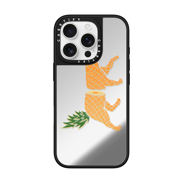 Tobe Fonseca x CASETiFY iPhone 16 Pro ケース Silver on Black ミラーケース MagSafe対応 Fruit Cat: Pineapple Back to School Tobe Fonseca x CASETiFY iPhone 16 Pro ケース Silver on Black ミラーケース MagSafe対応 Fruit Cat: Pineapple Back to School