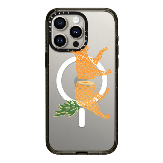 Tobe Fonseca x CASETiFY iPhone 15 Pro Max Case Black Impact Case MagSafe Compatible Fruit Cat: Pineapple Back to School Tobe Fonseca x CASETiFY iPhone 15 Pro Max Case Black Impact Case MagSafe Compatible Fruit Cat: Pineapple Back to School