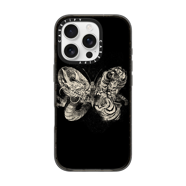 Tobe Fonseca x CASETiFY iPhone 16 Pro Case Butterfly,Dragon ブラック インパクトケース Dragon Tiger Tattoo Butterfly Mother's Day Tobe Fonseca x CASETiFY iPhone 16 Pro Case Butterfly,Dragon ブラック インパクトケース Dragon Tiger Tattoo Butterfly Mother's Day