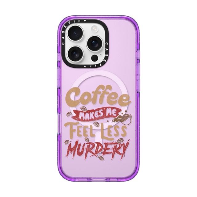 Tobe Fonseca x CASETiFY iPhone 16 Pro Case パープル Impact Case MagSafe Compatible Coffee Makes Me Feel Less Murdery Tobe Fonseca x CASETiFY iPhone 16 Pro Case パープル Impact Case MagSafe Compatible Coffee Makes Me Feel Less Murdery