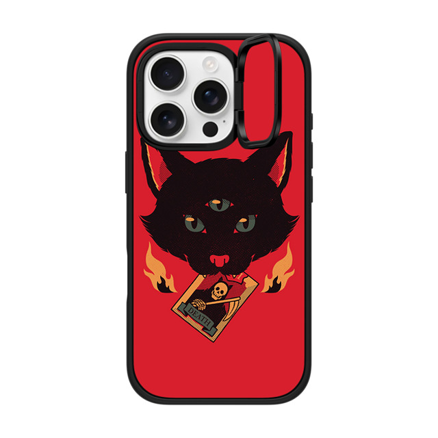 Tobe Fonseca x CASETiFY iPhone 16 Pro ケース マットブラック インパクトリングスタンドケース MagSafe対応 Cat Tarot Death