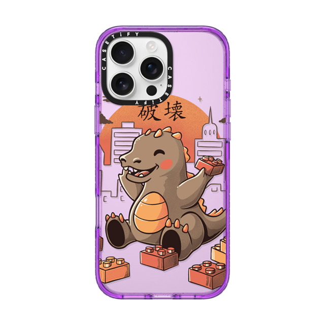 Tobe Fonseca x CASETiFY iPhone 16 Pro Max ケース Dragon パープル インパクトケース Baby Godzilla Japanese Vintage Destroying City Back to School Tobe Fonseca x CASETiFY iPhone 16 Pro Max ケース Dragon パープル インパクトケース Baby Godzilla Japanese Vintage Destroying City Back to School
