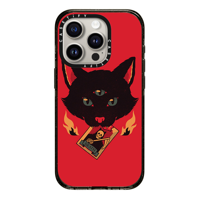 Tobe Fonseca x CASETiFY iPhone 15 Pro ケース ブラック インパクトケース Cat Tarot Death