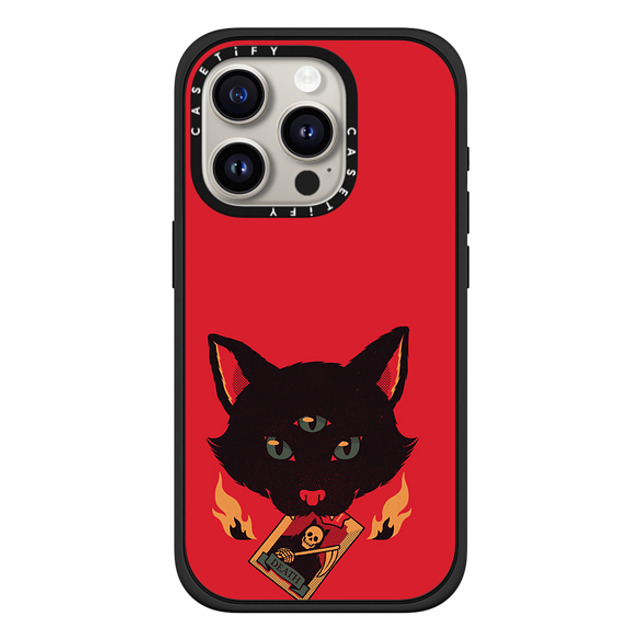Tobe Fonseca x CASETiFY iPhone 15 Pro ケース Cat,Animal マットブラック インパクトケース MagSafe対応 Cat Tarot Death Back to School Tobe Fonseca x CASETiFY iPhone 15 Pro ケース Cat,Animal マットブラック インパクトケース MagSafe対応 Cat Tarot Death Back to School