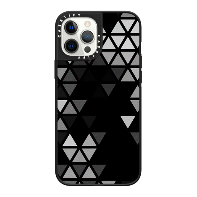 Tobe Fonseca x CASETiFY iPhone 12 Pro Max ケース Black on Black ミラーケース MagSafe対応 Geometric Fractal Triangles Black Noir Father's Day Tobe Fonseca x CASETiFY iPhone 12 Pro Max ケース Black on Black ミラーケース MagSafe対応 Geometric Fractal Triangles Black Noir Father's Day