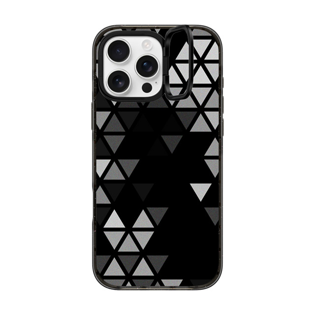 Tobe Fonseca x CASETiFY iPhone 16 Pro Max Case Black インパクトリングスタンドケース MagSafe対応 Geometric Fractal Triangles Black Noir Father's Day Tobe Fonseca x CASETiFY iPhone 16 Pro Max Case Black インパクトリングスタンドケース MagSafe対応 Geometric Fractal Triangles Black Noir Father's Day