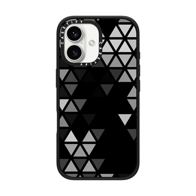 Tobe Fonseca x CASETiFY iPhone 16 ケース マットブラック インパクトケース MagSafe対応 Geometric Fractal Triangles Black Noir Father's Day Tobe Fonseca x CASETiFY iPhone 16 ケース マットブラック インパクトケース MagSafe対応 Geometric Fractal Triangles Black Noir Father's Day