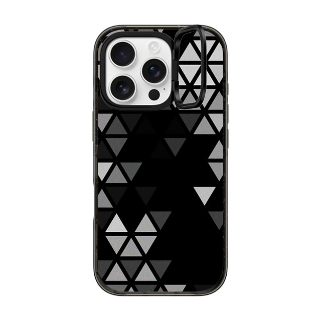 Tobe Fonseca x CASETiFY iPhone 16 Pro Case Black インパクトリングスタンドケース MagSafe対応 Geometric Fractal Triangles Black Noir Father's Day Tobe Fonseca x CASETiFY iPhone 16 Pro Case Black インパクトリングスタンドケース MagSafe対応 Geometric Fractal Triangles Black Noir Father's Day