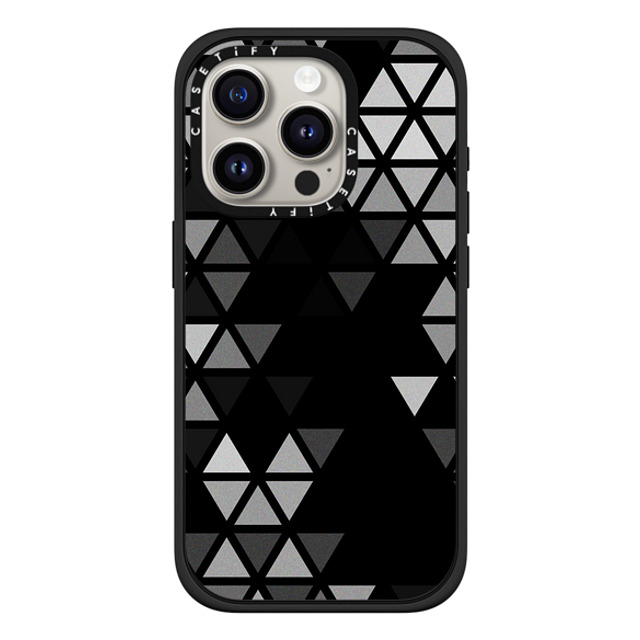 Tobe Fonseca x CASETiFY iPhone 15 Pro ケース マットブラック インパクトケース MagSafe対応 Geometric Fractal Triangles Black Noir Back to School Tobe Fonseca x CASETiFY iPhone 15 Pro ケース マットブラック インパクトケース MagSafe対応 Geometric Fractal Triangles Black Noir Back to School
