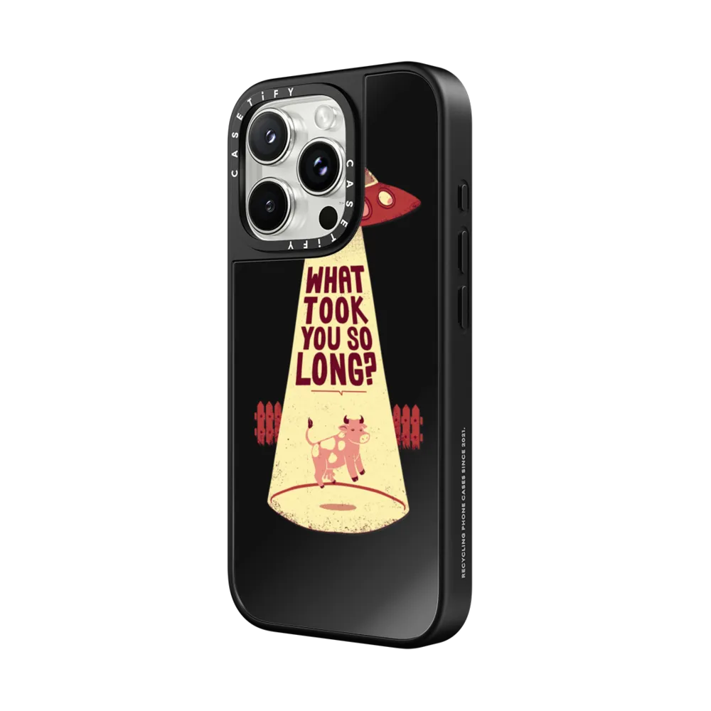 Mirror iPhone 16 Pro Max Case MagSafe Compatible - Why Did You Took So Long Alien Funny