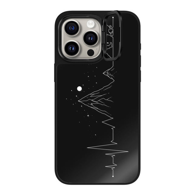 Tobe Fonseca x CASETiFY iPhone 15 Pro Max ケース Black on Black ミラー リングスタンドケース MagSafe対応 Hiking Heartbeat Mountain Lifestyle