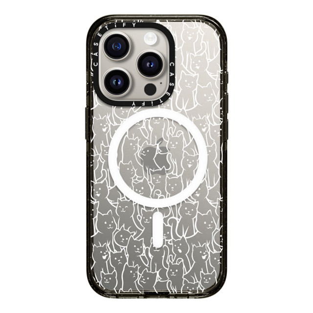 Tobe Fonseca x CASETiFY iPhone 15 Pro Case Cat,Monochrome Black Impact Case MagSafe Compatible Lots of Cats Pattern Mother's Day Tobe Fonseca x CASETiFY iPhone 15 Pro Case Cat,Monochrome Black Impact Case MagSafe Compatible Lots of Cats Pattern Mother's Day