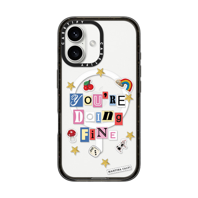 Martina Martian x CASETiFY iPhone 16 ケース ブラック インパクトケース MagSafe対応 You're Doing Fine