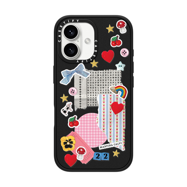 Martina Martian x CASETiFY iPhone 16 ケース マットブラック インパクトケース MagSafe対応 Crafty Mess