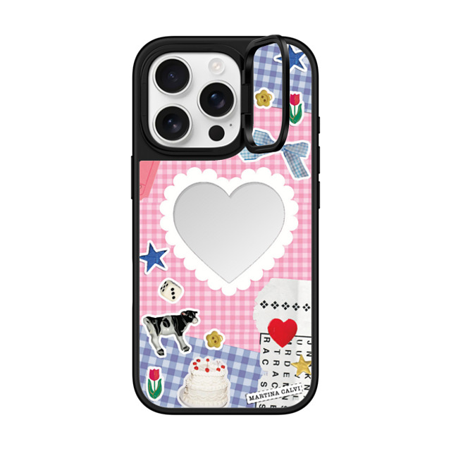 Martina Martian x CASETiFY iPhone 16 Pro ケース Silver on Black ミラー リングスタンドケース MagSafe対応 Crafty