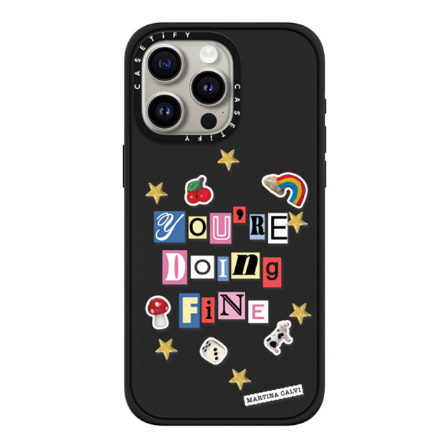 Martina Martian x CASETiFY iPhone 15 Pro Max ケース マットブラック インパクトケース MagSafe対応 You're Doing Fine