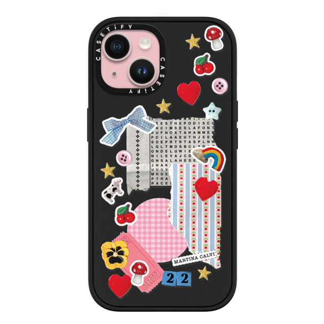 Martina Martian x CASETiFY iPhone 15 ケース マットブラック インパクトケース MagSafe対応 Crafty Mess