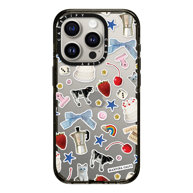 Martina Martian x CASETiFY iPhone 15 Pro ケース ブラック インパクトケース Trinket Stickers