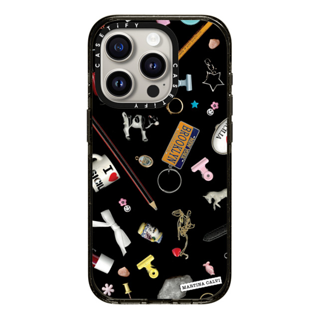 Martina Martian x CASETiFY iPhone 15 Pro ケース ブラック インパクトケース Girl Mess