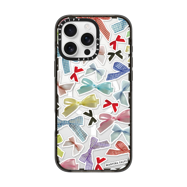 Martina Martian x CASETiFY iPhone 16 Pro Max ケース ブラック インパクトケース MagSafe対応 Bow Stickers
